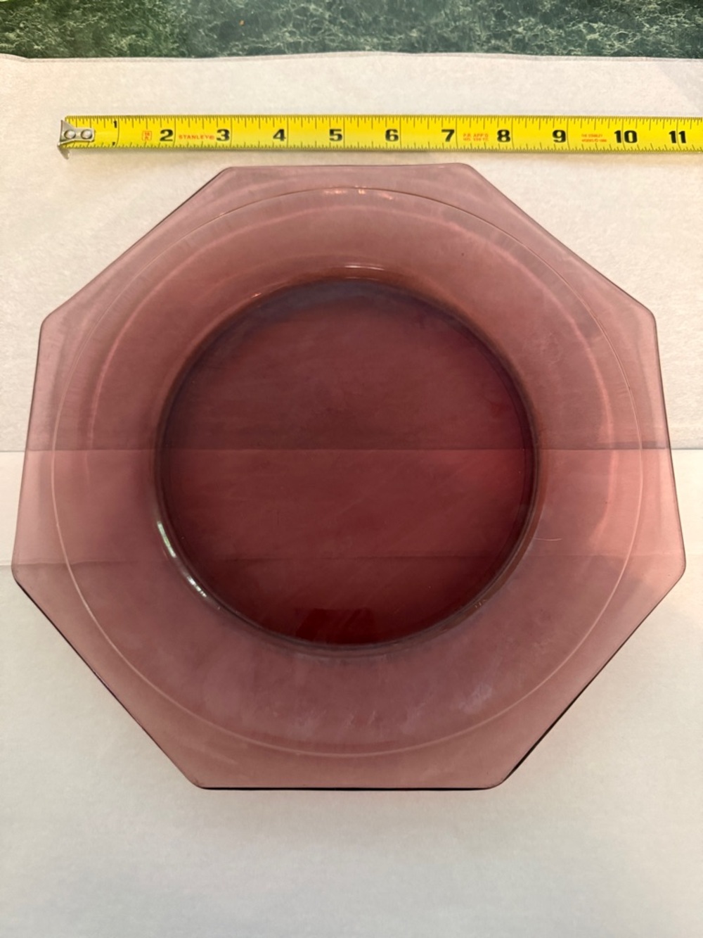 Hazel Atlas Moroccan Amethyst Purple Dinner Plate 9 3/8" Octagonal set of two